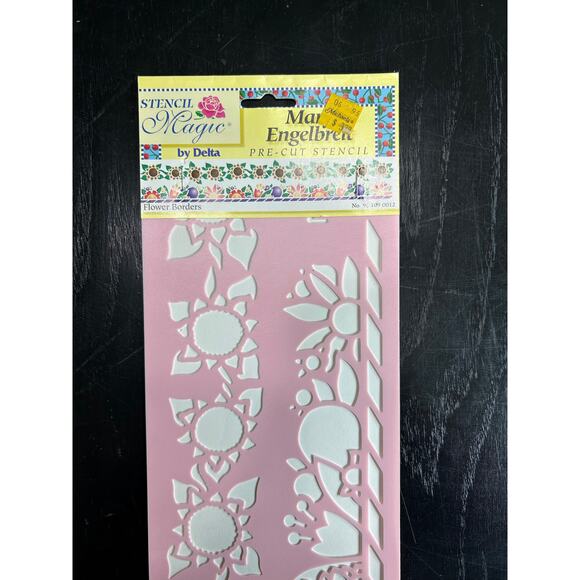 90s Vintage- Stencil Magic By Delta- Flower Borders No. 96 109 0012- NWT - Picture 6 of 6